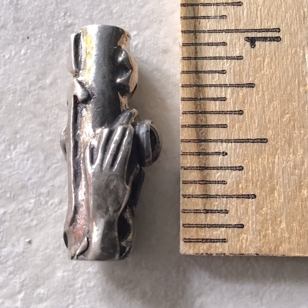 Handmade Sterling Silver Barrel Bead